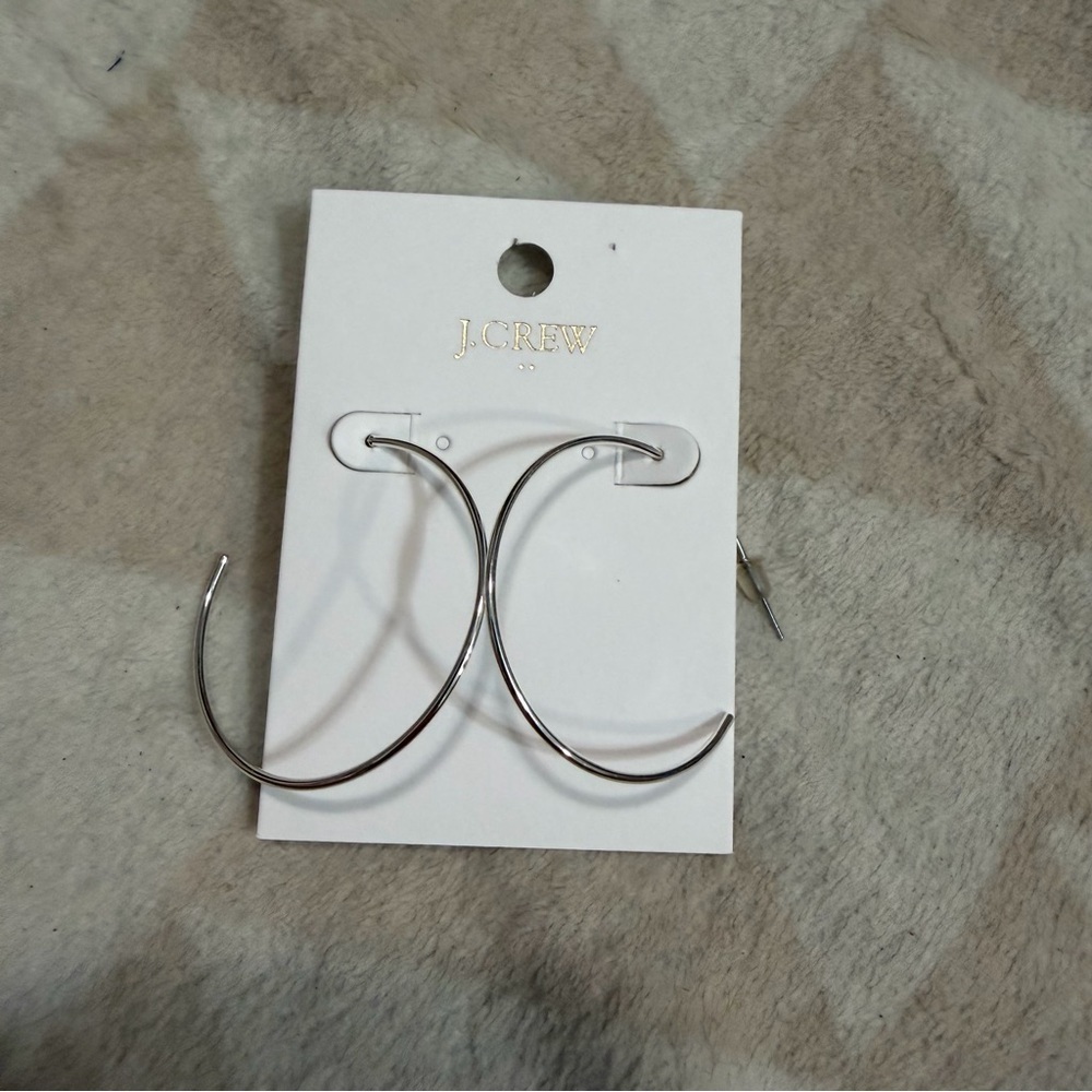 J crew silver Simple hoop earrings